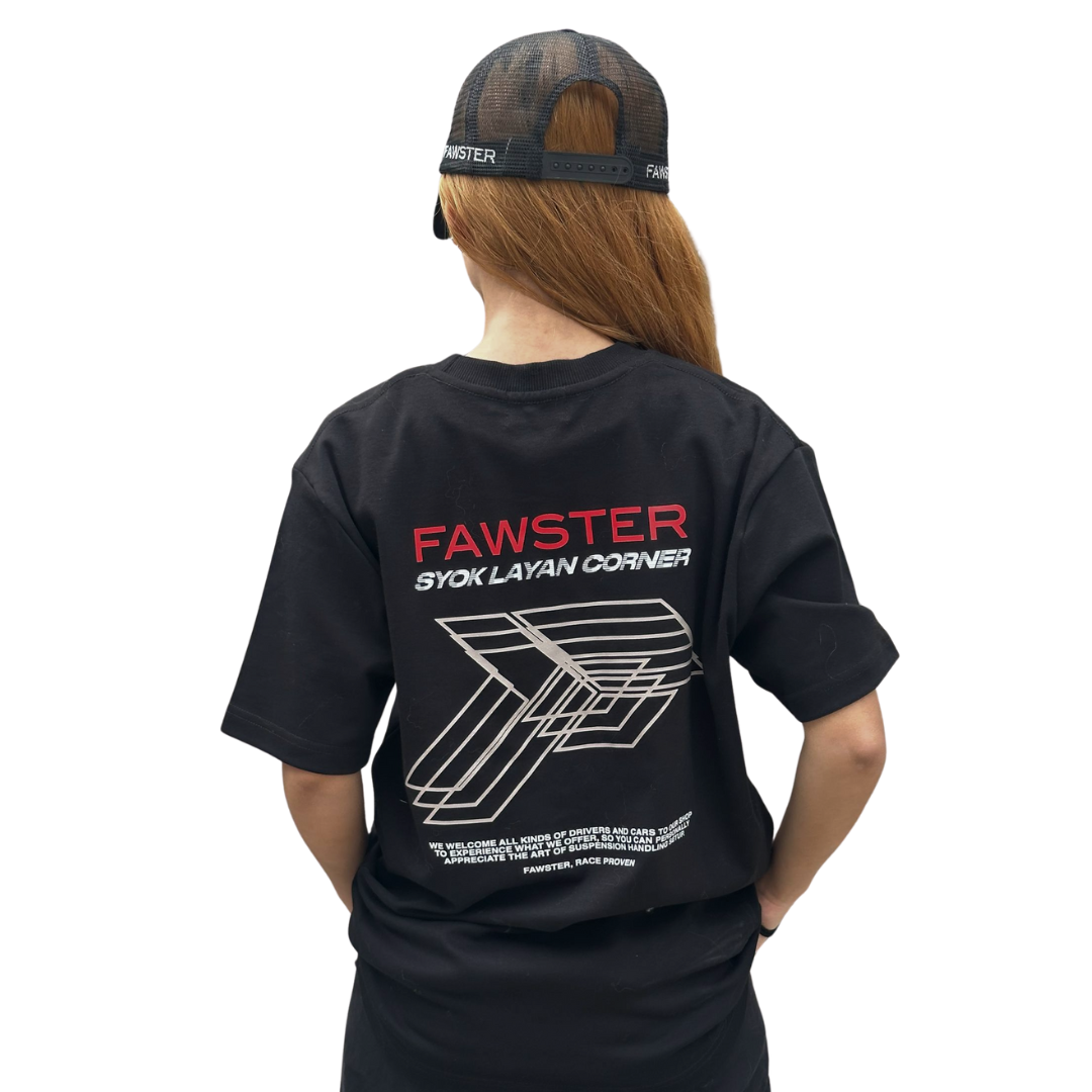 Fawster Black Regular Loose T-Shirt